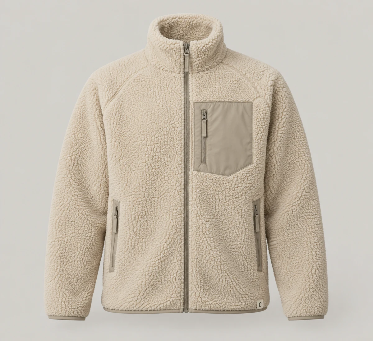 Highcamp Sherpa Jacket in Oat, front view